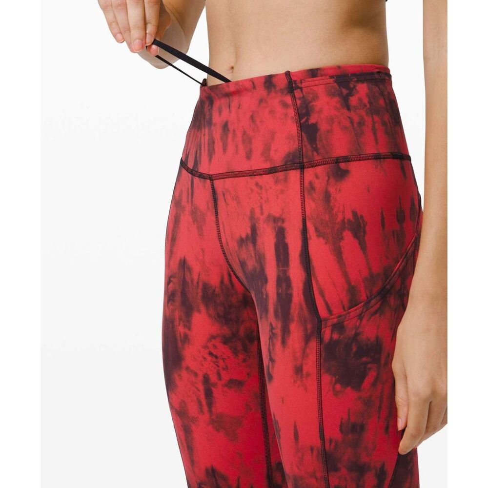 Lululemon Women’s Align Buttery Soft Yoga Legging | Red Black Multi | Size 6 EUC